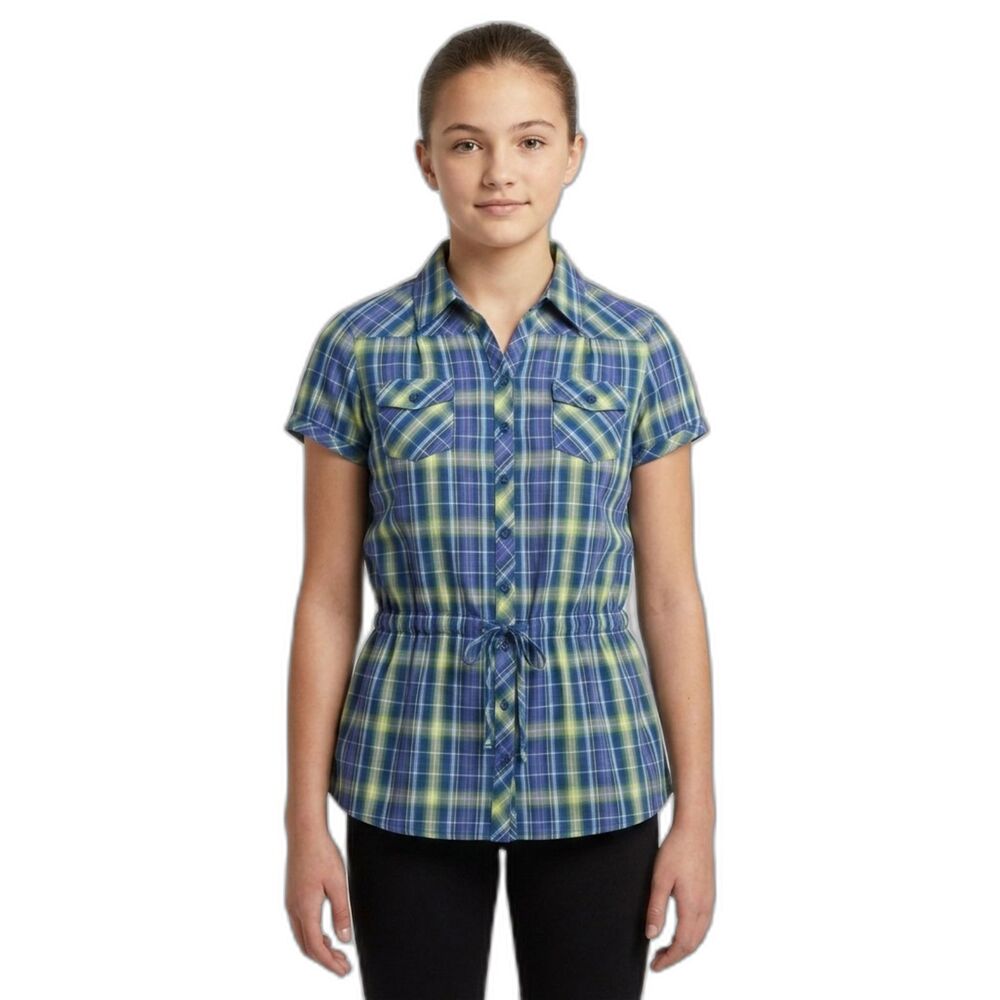 L.L. Bean Girls Plaid Button-Down Tunic Top